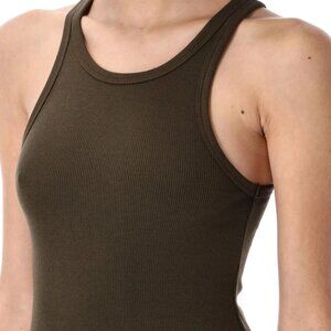 Eterne High Neck Fitted Tank in Moss - Size S NWT